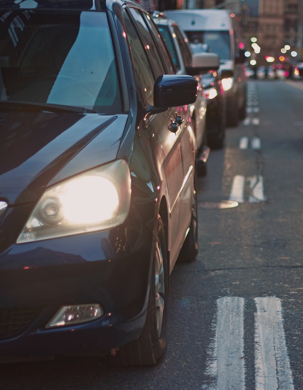 Cars Driving on a busy street